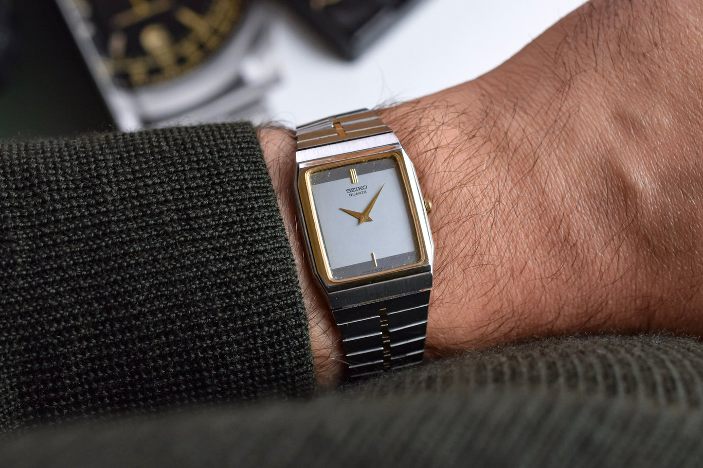 1982 Seiko Two Toned Tonneau Fishbone