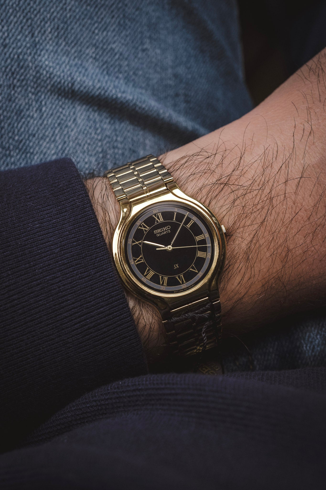 1991 Seiko SX Golden Roman Gilt Sector Dial - NOS