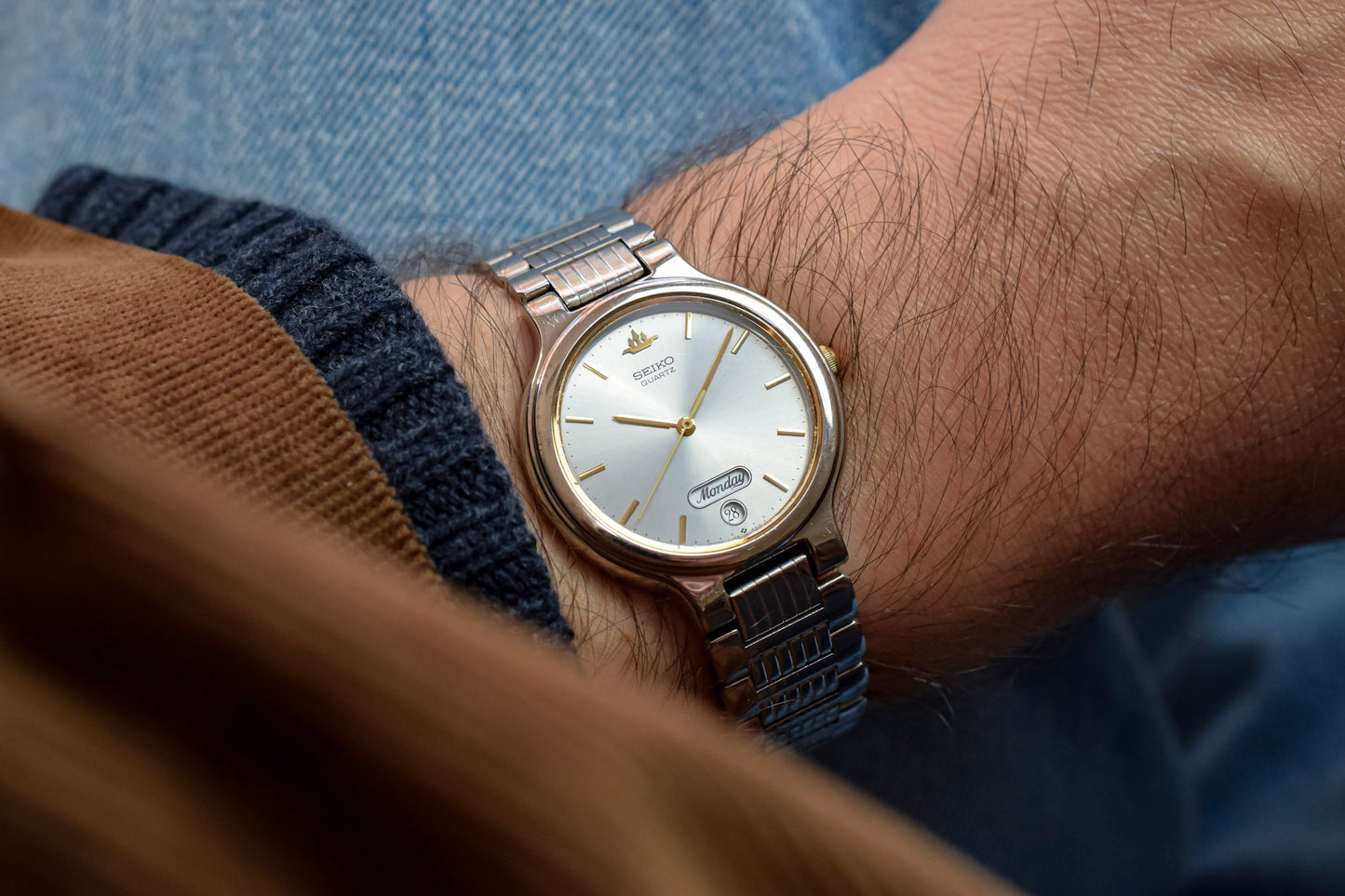 1991 Seiko Galaxy Script Font Day-Date