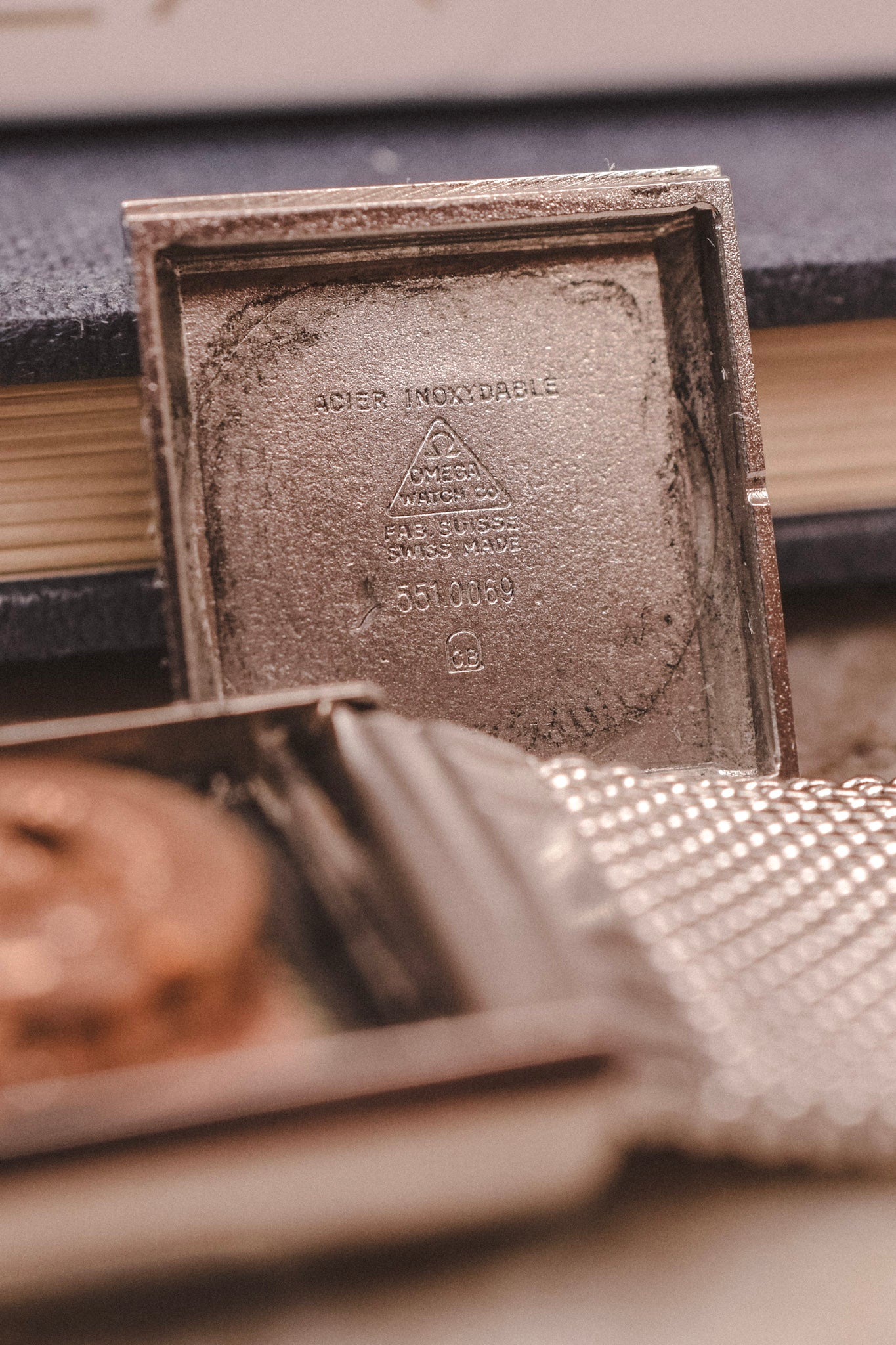 1970s Omega De Ville Steel Silver Quadrant Tank