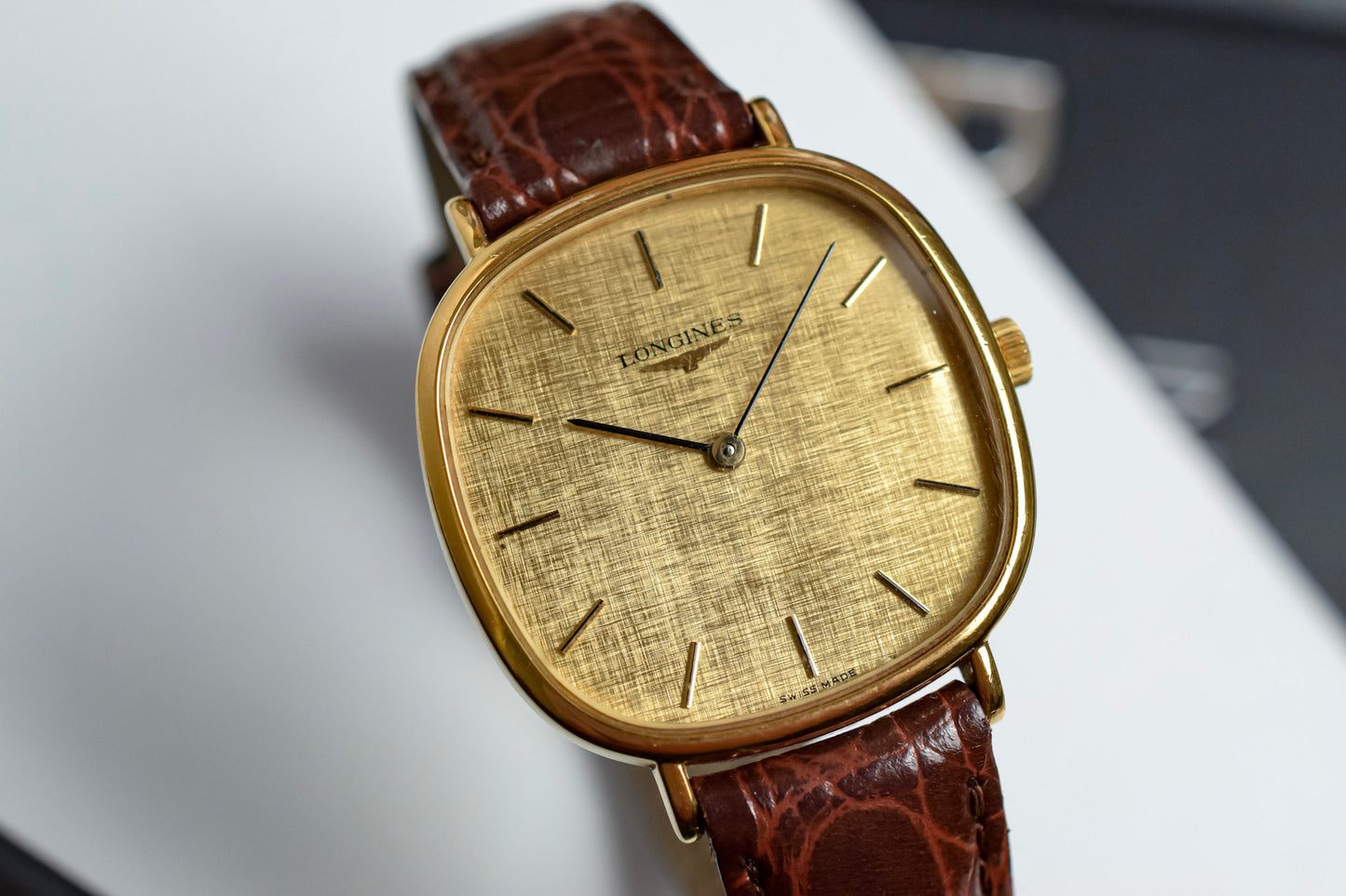 Vintage Longines Mechanical Linen Dial TV