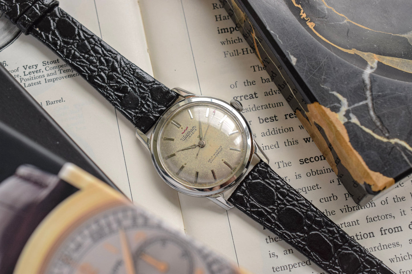 Vintage Waltham Mechanical Red Arrow Patina