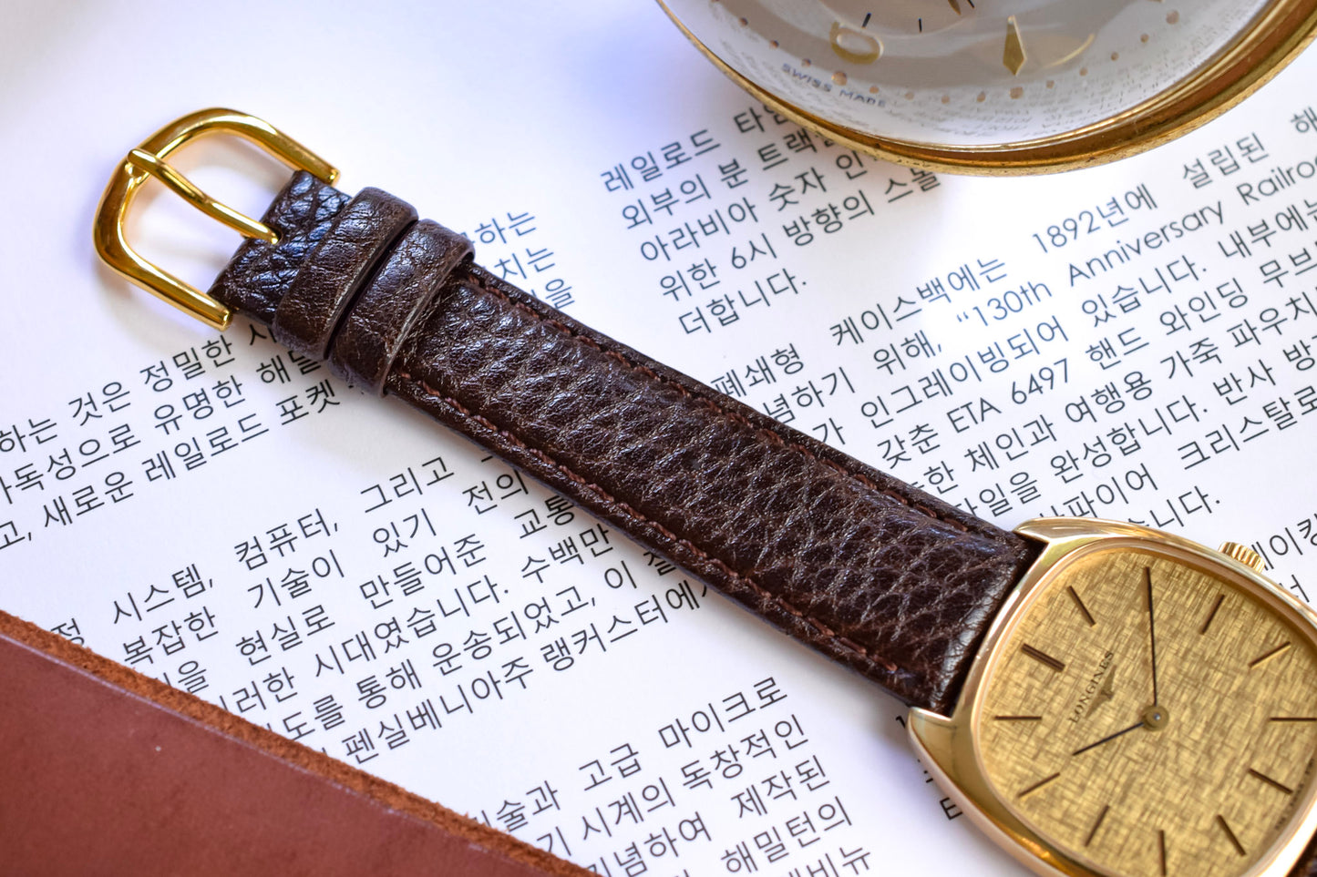 Vintage Longines Mechanical Linen Dial Tonneau