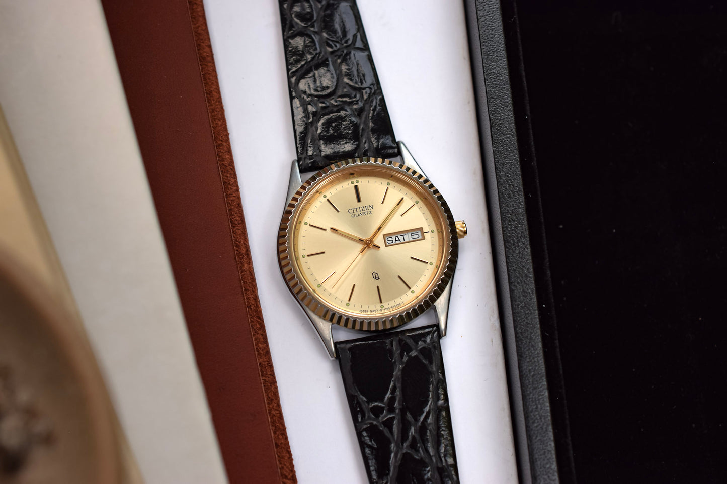 Vintage Citizen CQ Fluted Bezel Day-Date