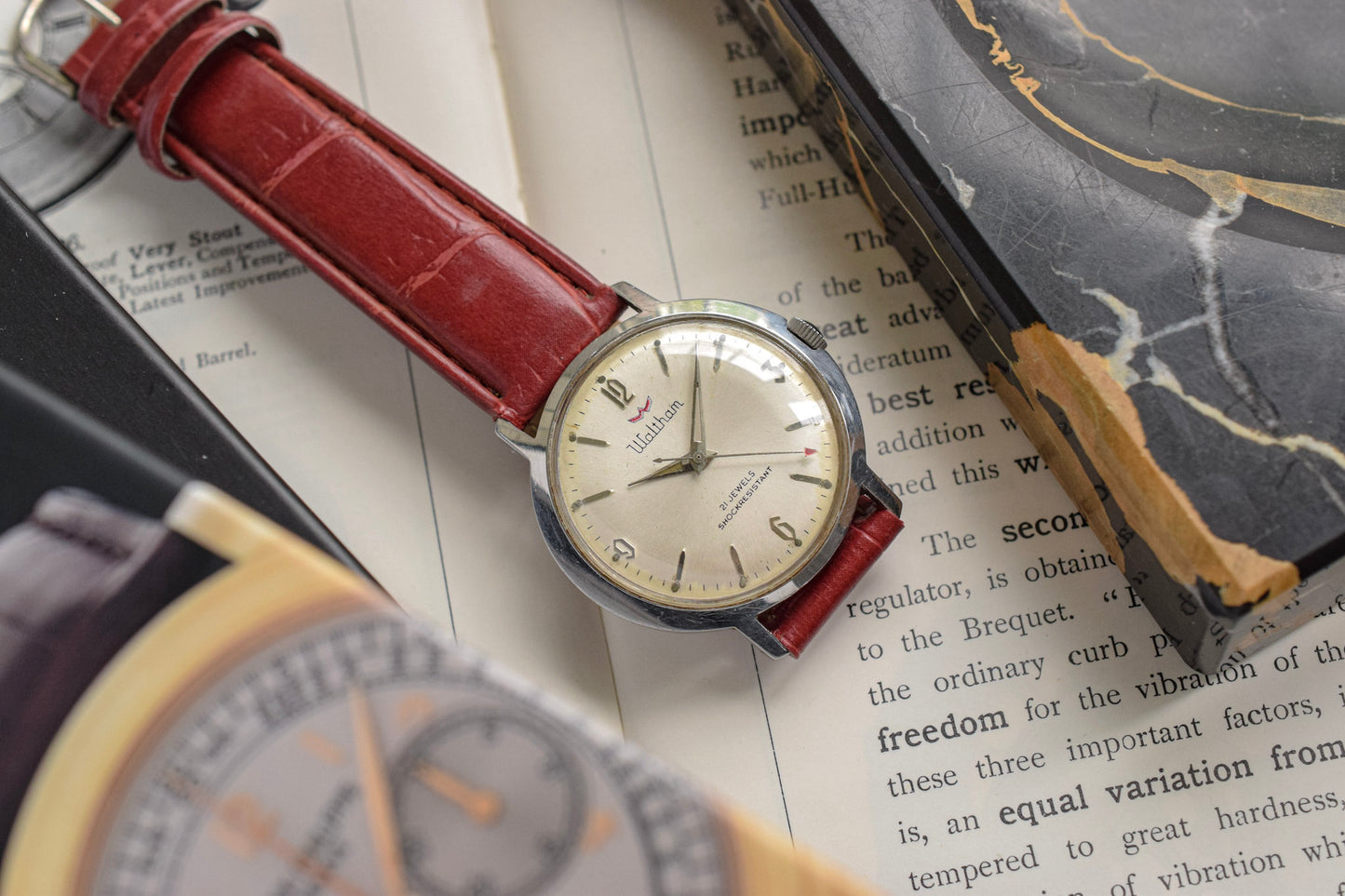 Vintage Waltham Mechanical Red Arrow Explorer