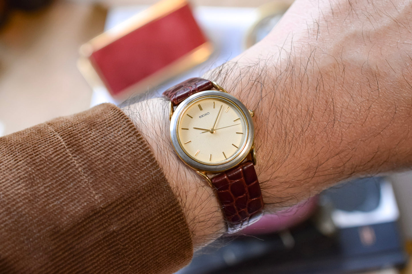 1985 Seiko Midsize Two Toned Honeycomb Dial