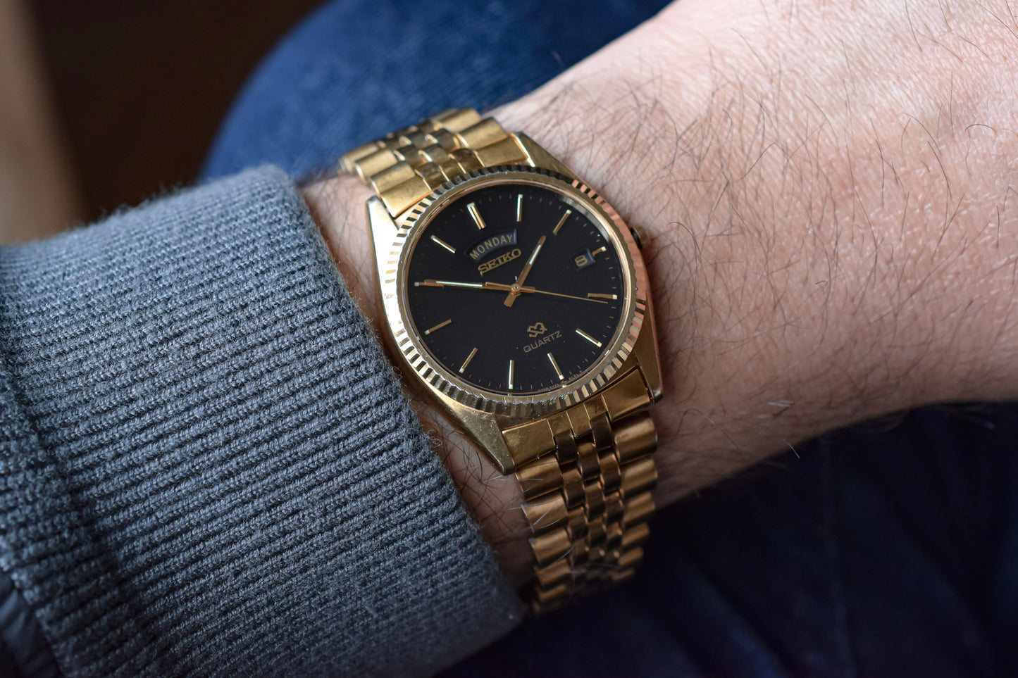 1991 Seiko SQ Gilt Dial Day-Date
