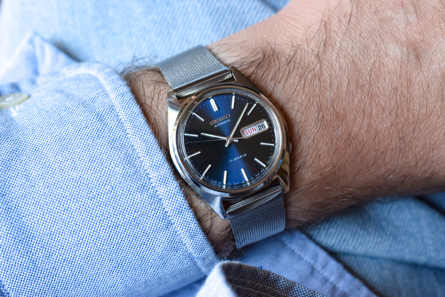 1982 Suwa Seiko Blue Dial Day-Date