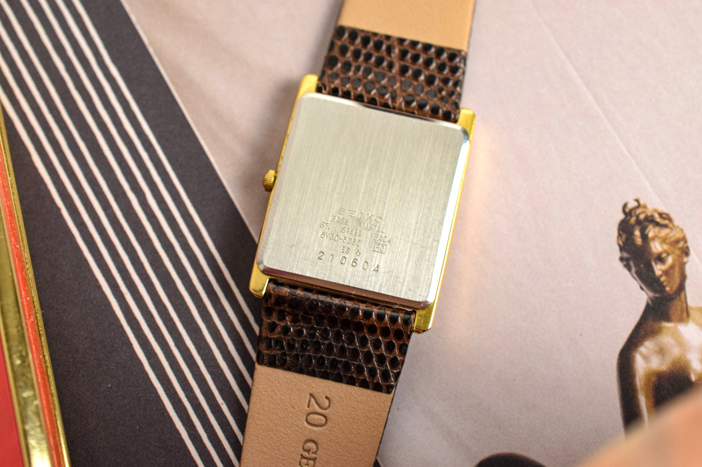 1992 Seiko Roman Tank - Brown Strap