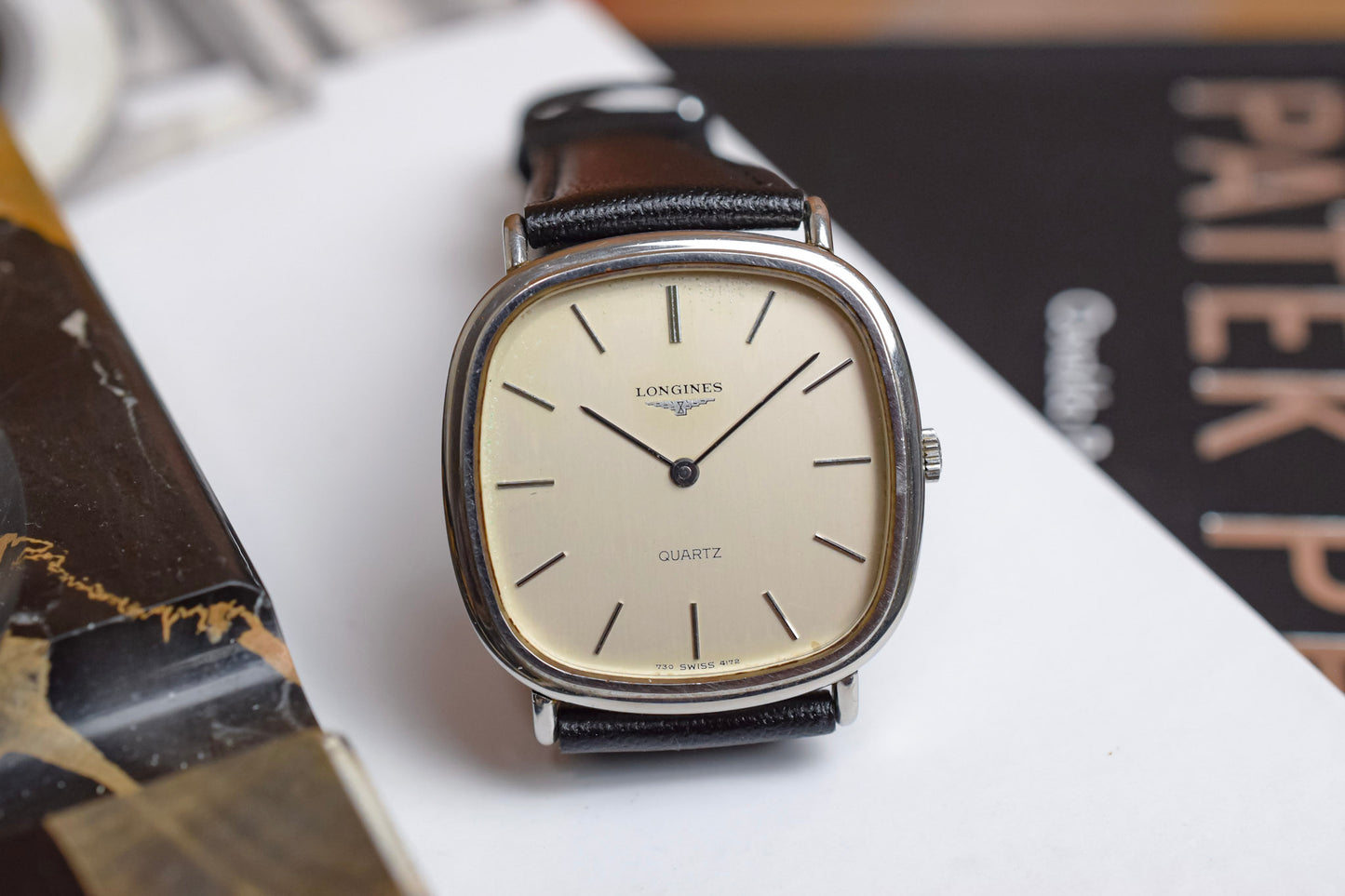 Vintage Longines Quartz Silver Steel TV