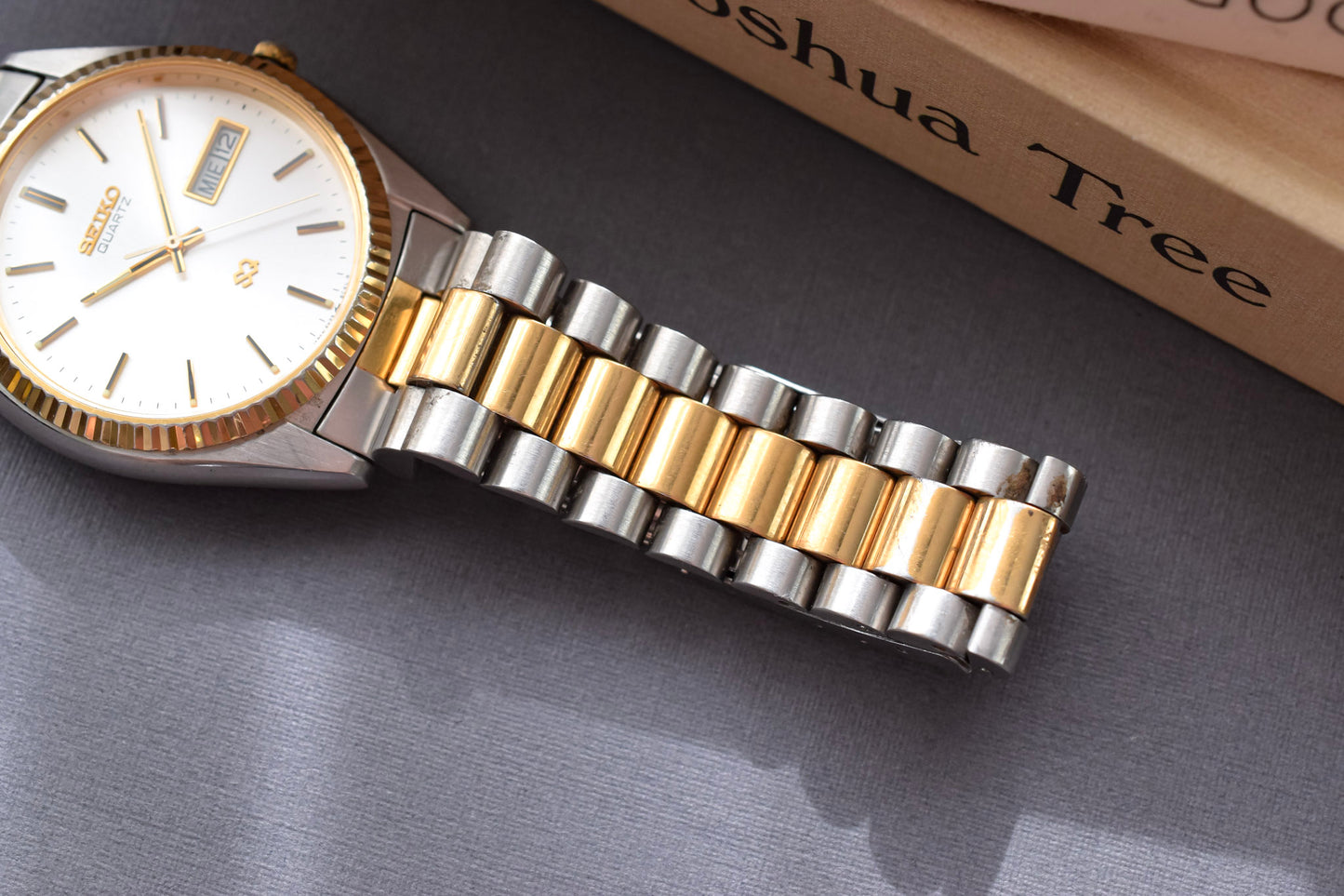 1992 Seiko SQ Two Toned Silver Dial Day-Date "President"