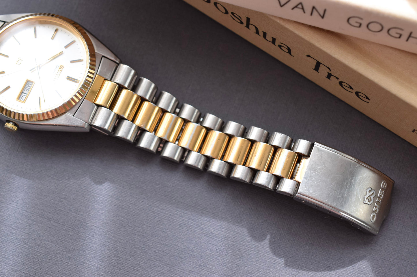 1992 Seiko SQ Two Toned Silver Dial Day-Date "President"