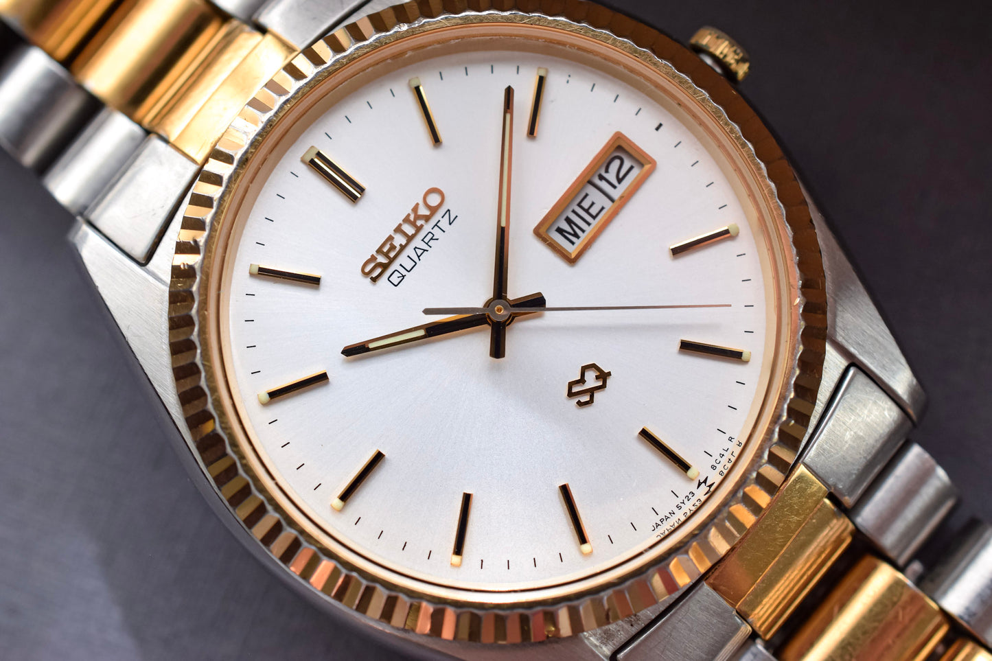 1992 Seiko SQ Two Toned Silver Dial Day-Date "President"