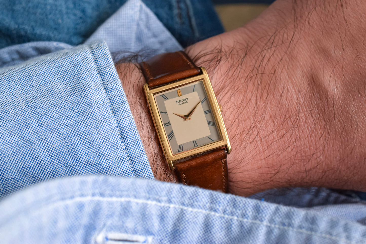 1996 Seiko Gray Roman Dial Tank