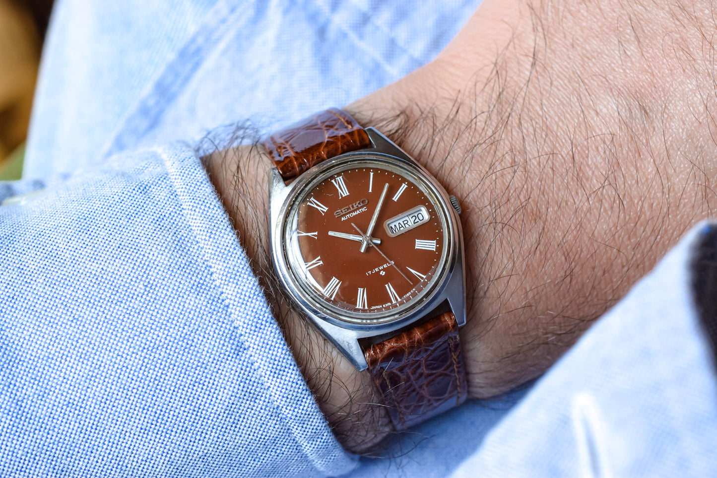 1979 Suwa Seiko Chocolate Roman Dial Day-Date