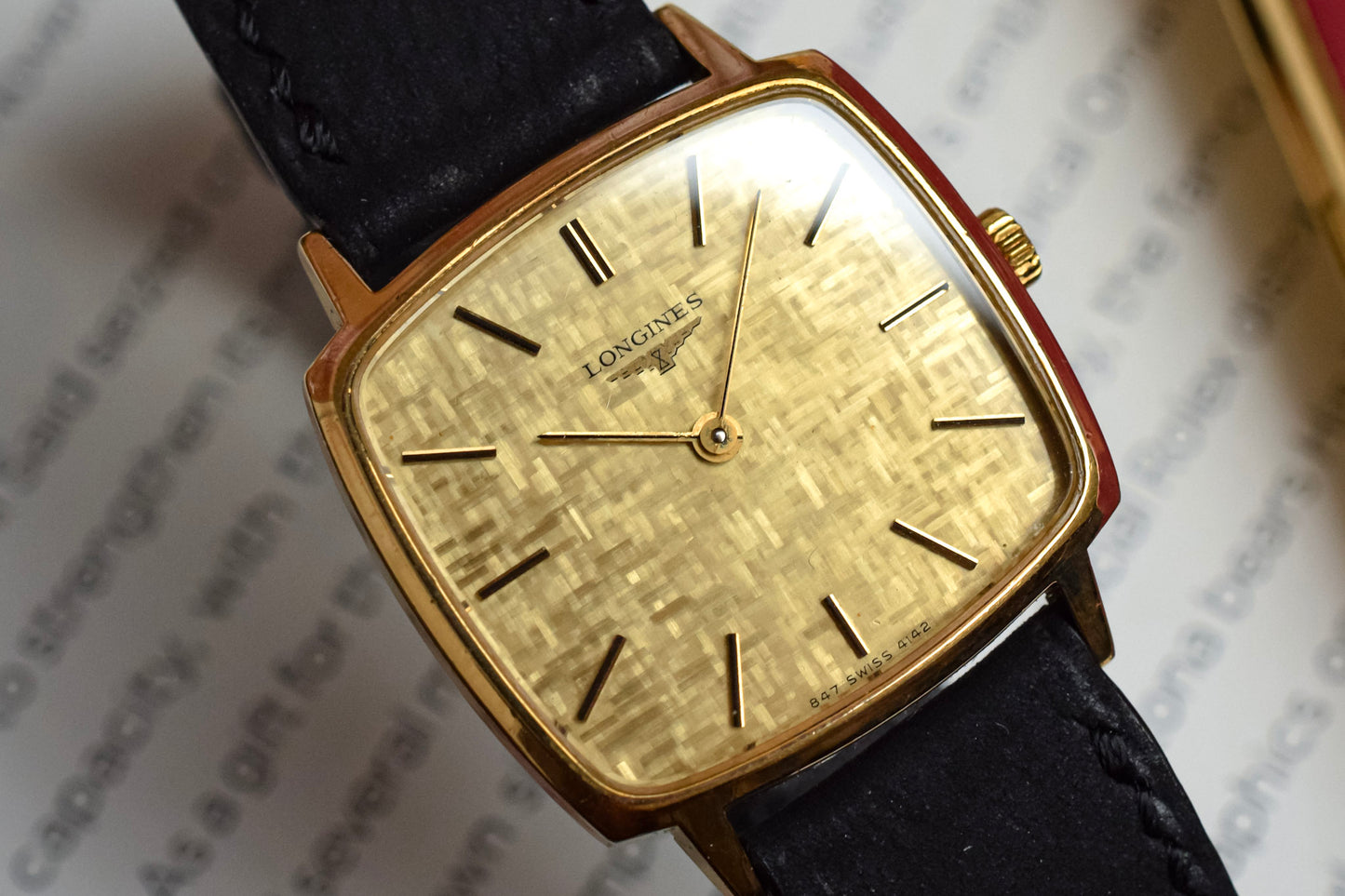 Vintage Longines Mechanical Champagne Pixel TV