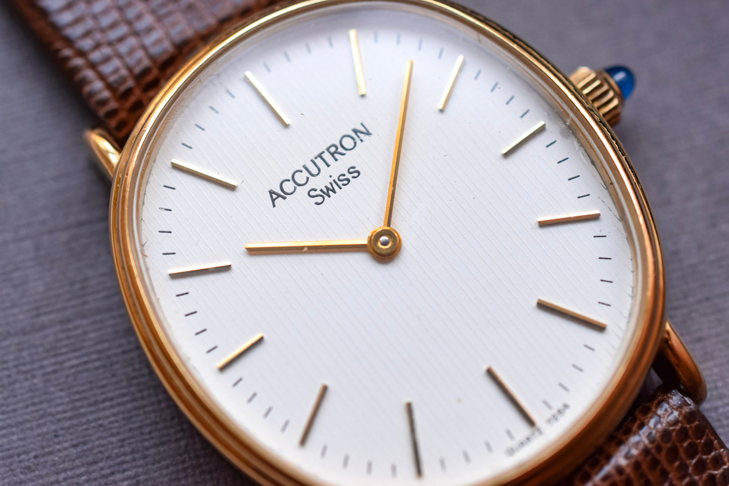1982 Accutron White Tapestry Dial Ellipse