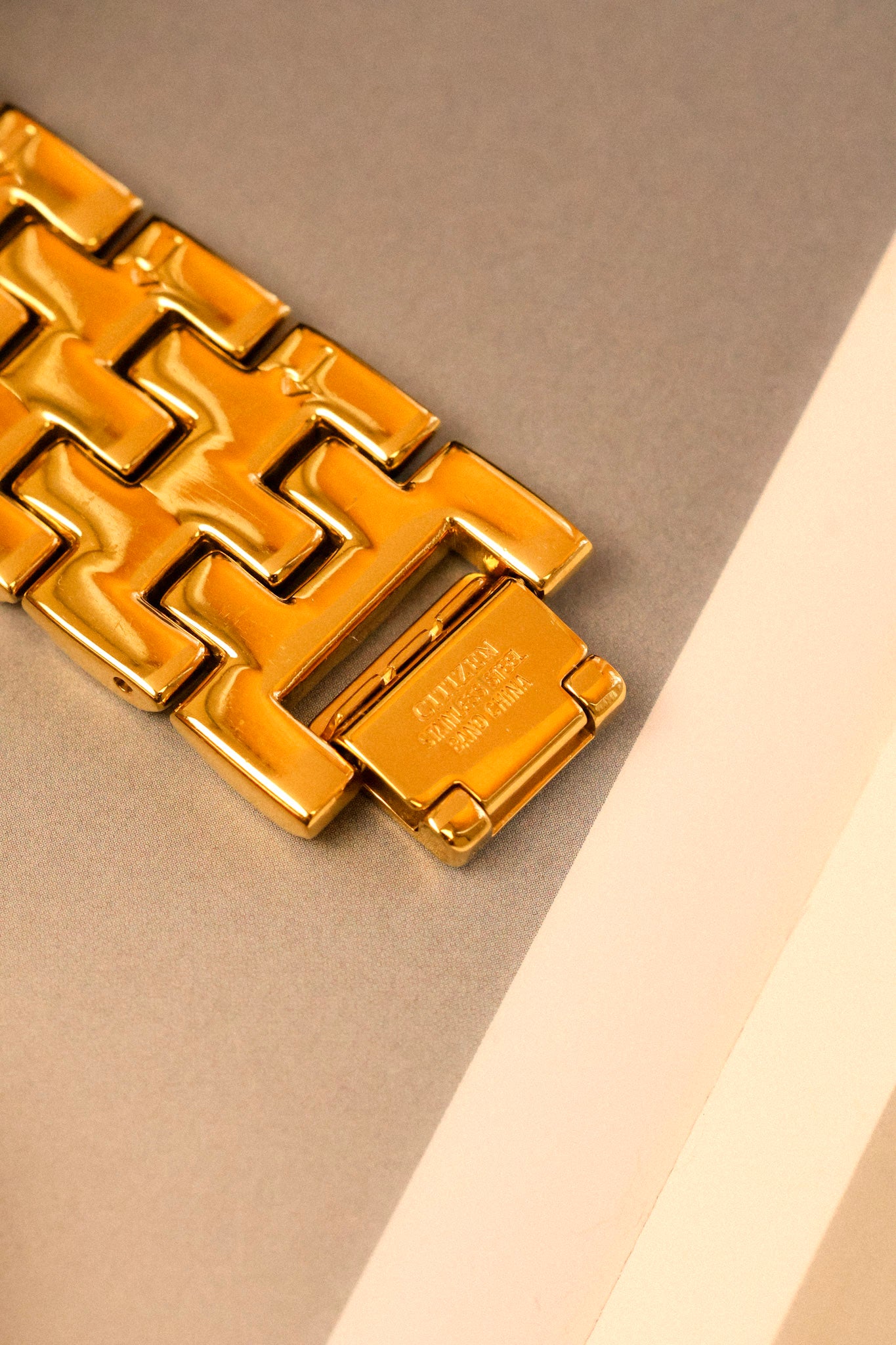 1984 Citizen Golden Diamond Dial Cuff
