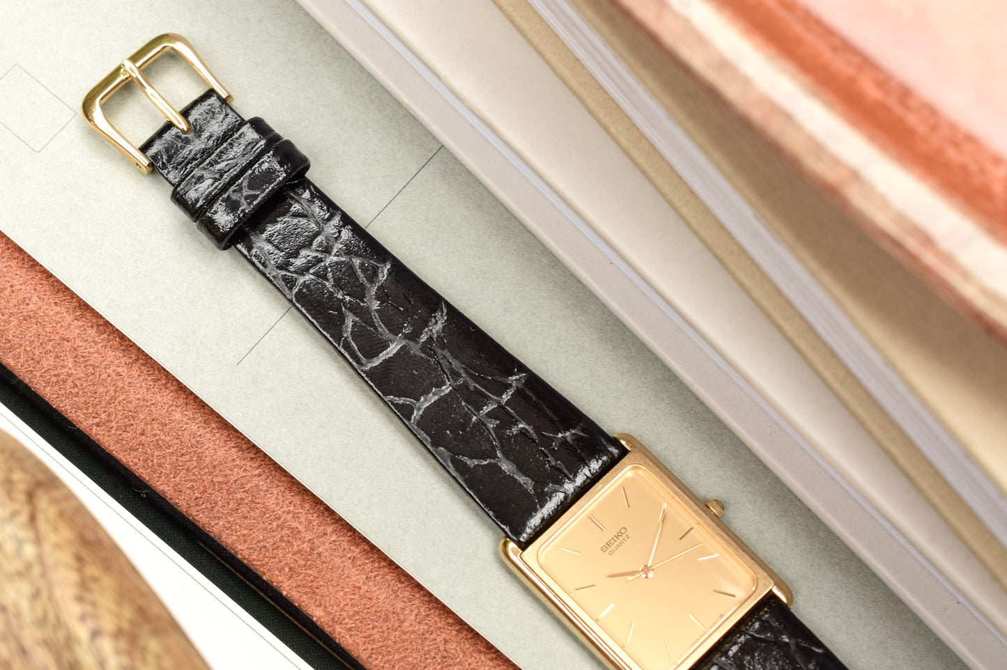 1986 Seiko Gold Tone Tank
