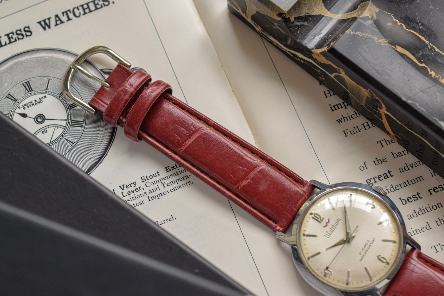 Vintage Waltham Mechanical Red Arrow Explorer