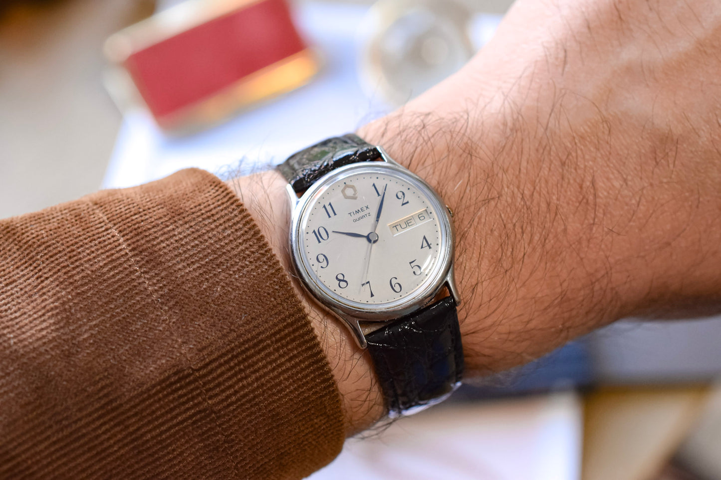 1986 Q Timex Quartz Arabic Day-Date