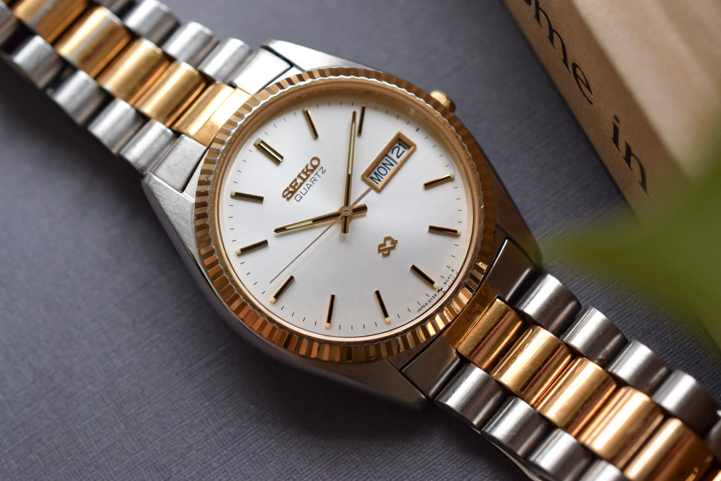 1992 Seiko SQ Two Toned Silver Dial Day-Date "President"