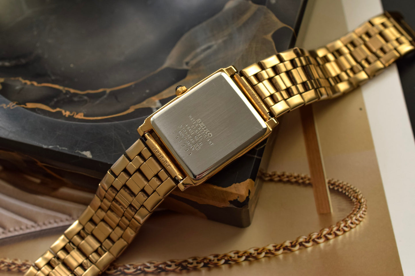 1997 Seiko Gilt Stepped Case Tank