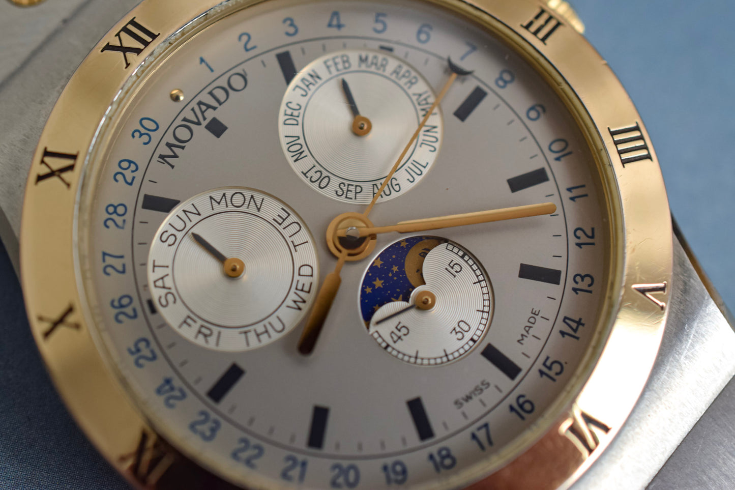 Neo-vintage Movado Moonphase Triple Calendar