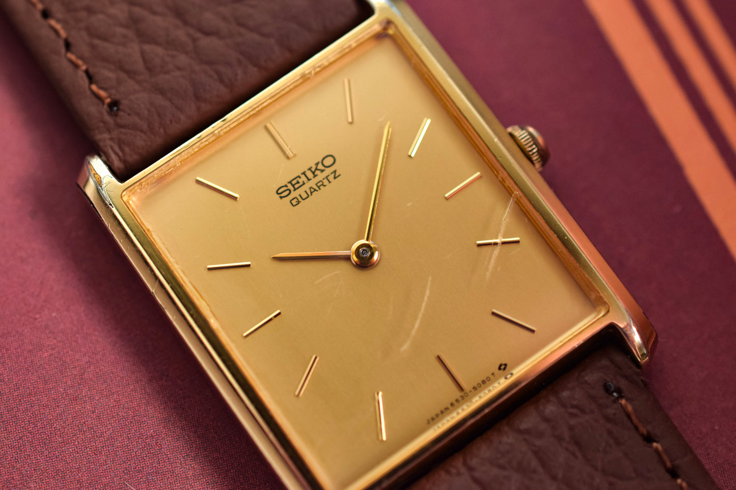 1986 Seiko Champagne Tank - Imperfect Crystal