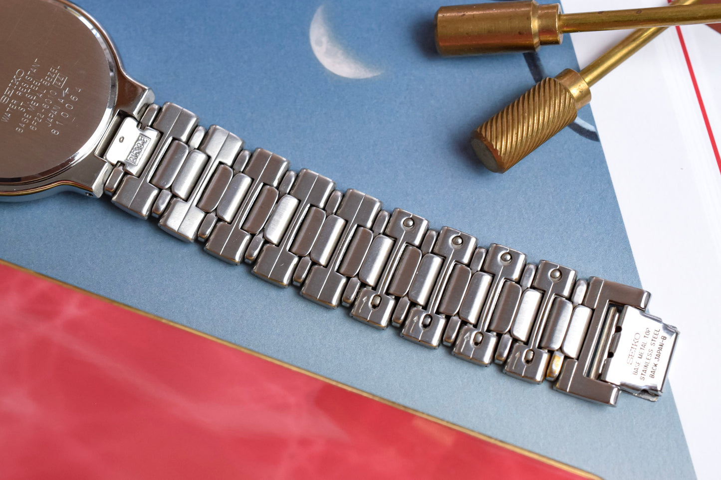 1988 Seiko Two Toned Roman Moonphase Calendar