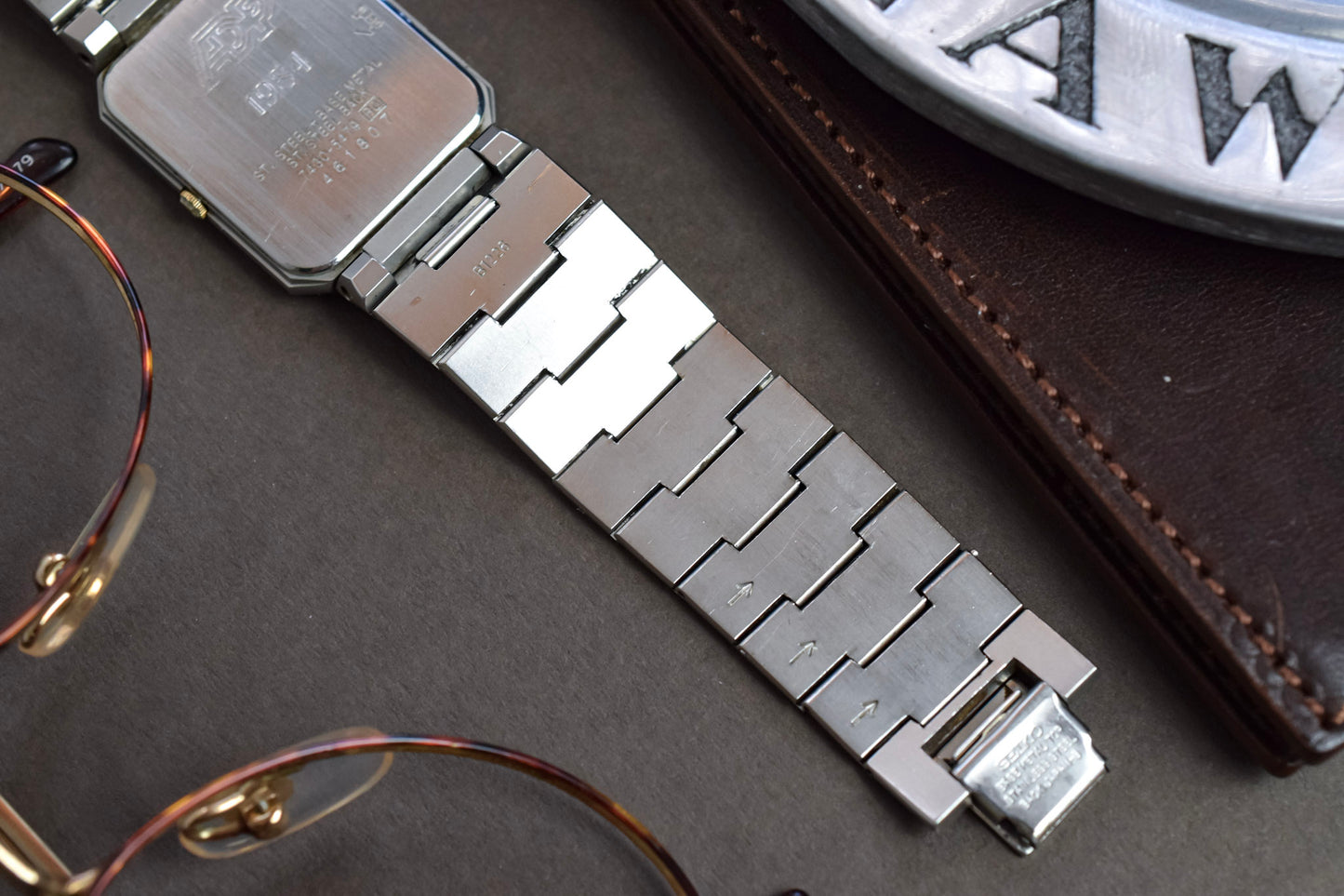 1984 Seiko Santos Two Toned Gray Tapestry Dial