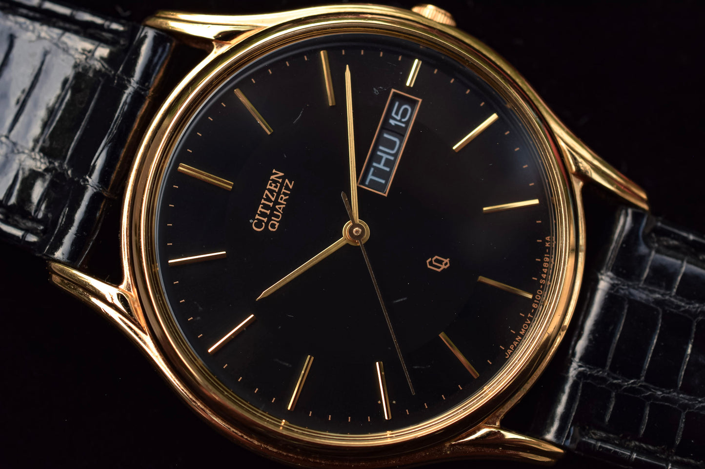 Vintage Citizen CQ Black Dial Day-Date