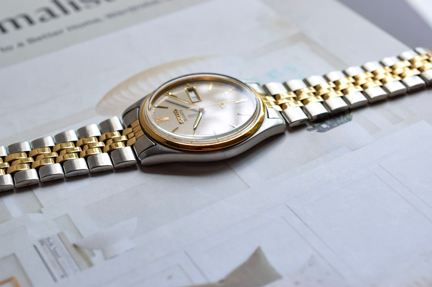 1988 Seiko SQ Ghost Dial Day-Date