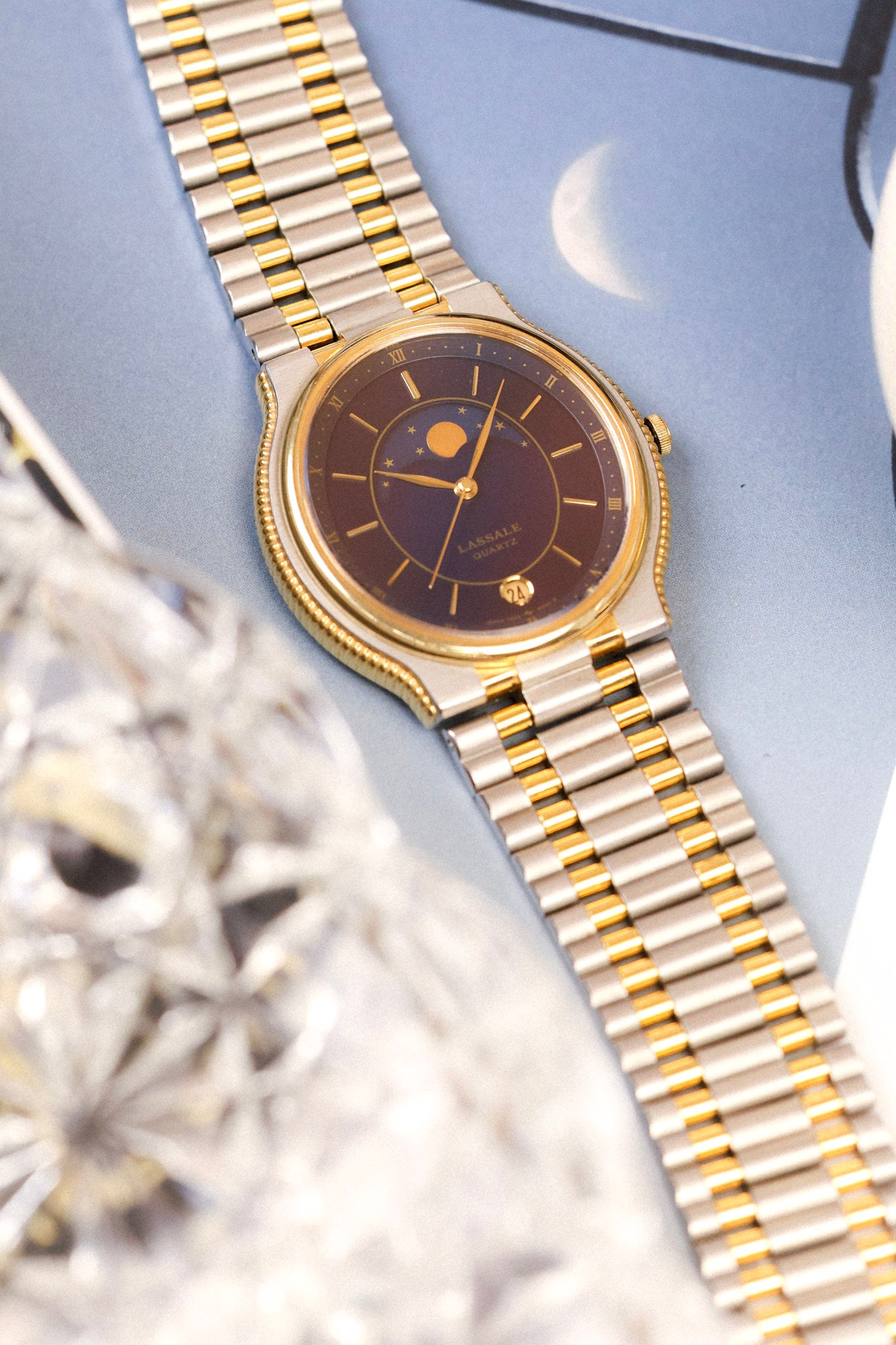 1985 Seiko Lassale Moonphase Coin Edge Ellipse