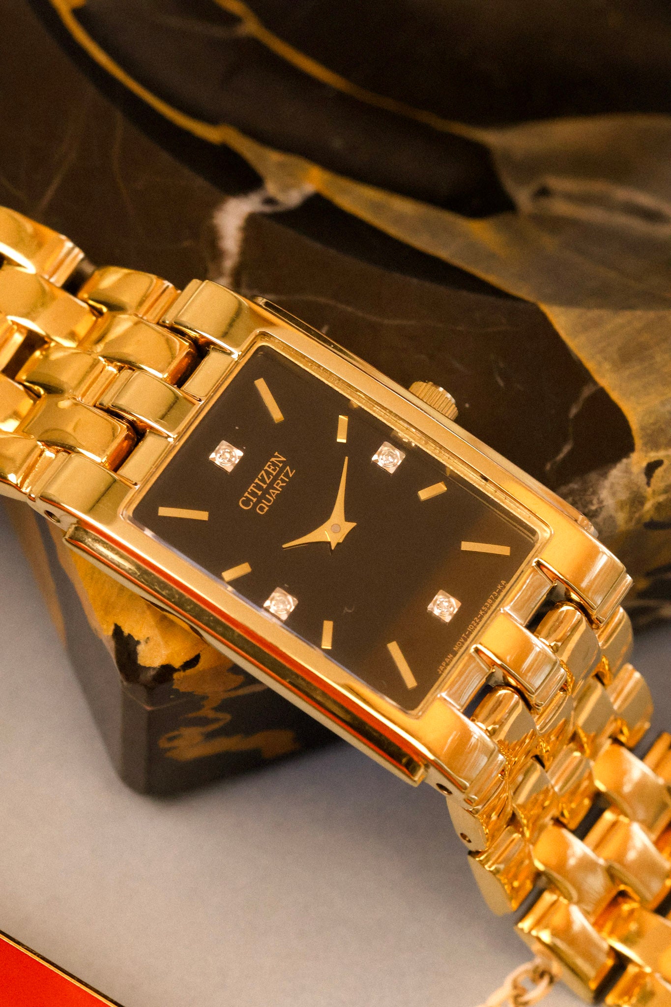1984 Citizen Golden Diamond Dial Cuff