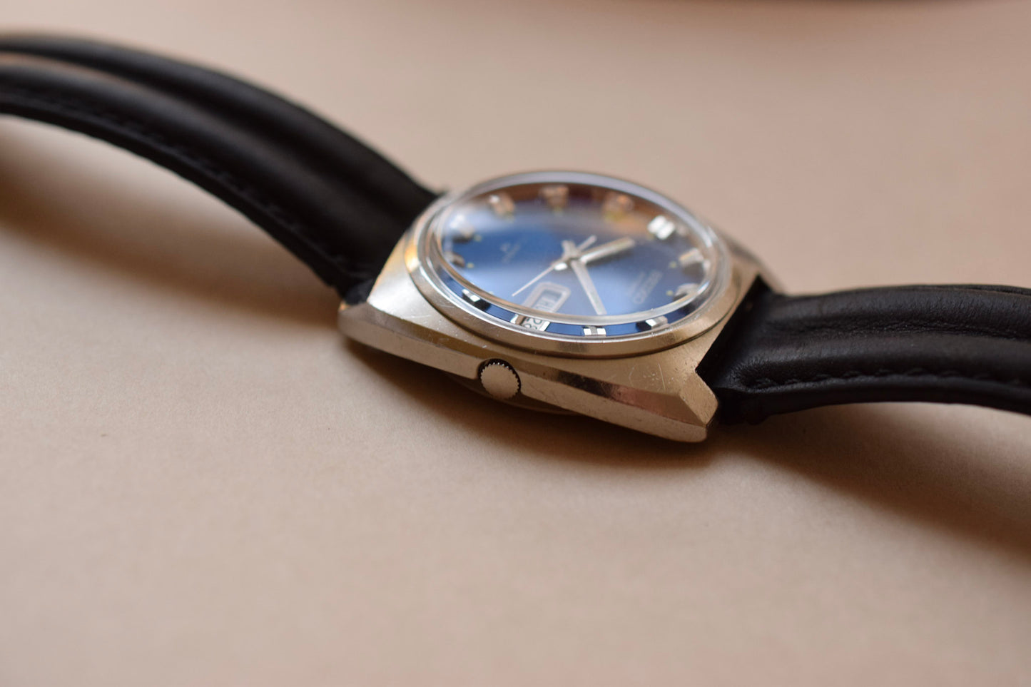 1973 Seiko Blue Steel Cushion Day-Date