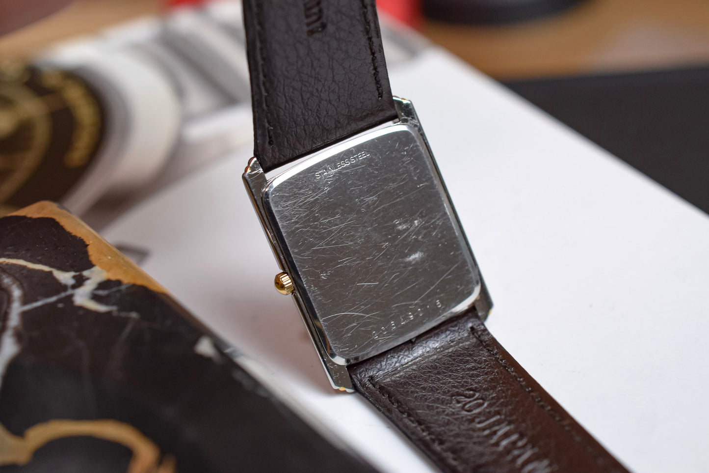 Vintage Longines Quartz Ghost Gilt Stepped Case Tank