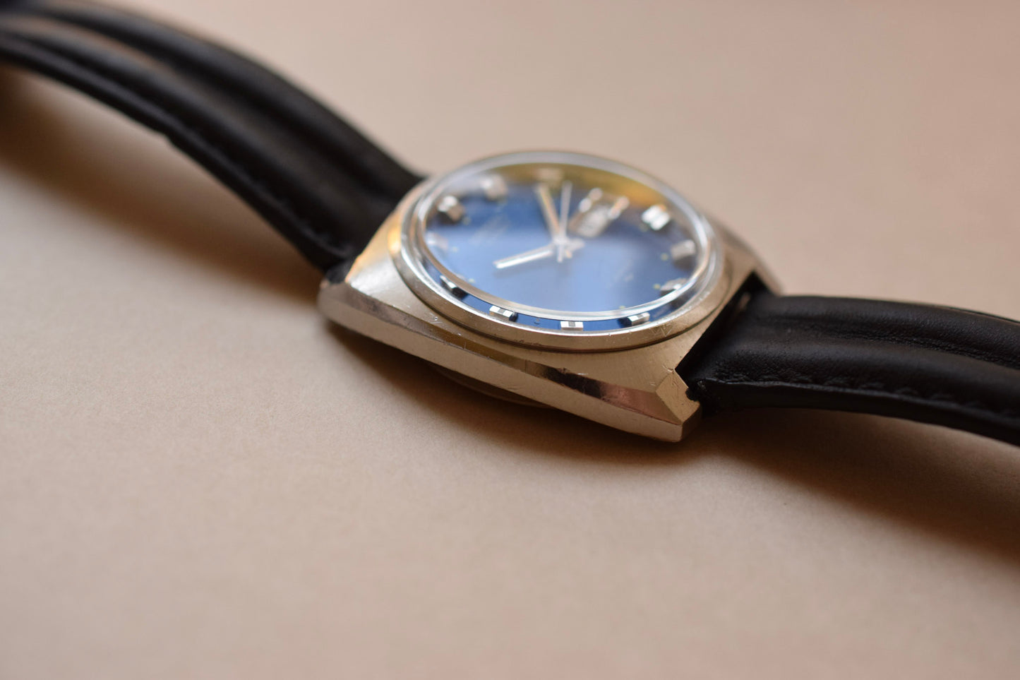 1973 Seiko Blue Steel Cushion Day-Date