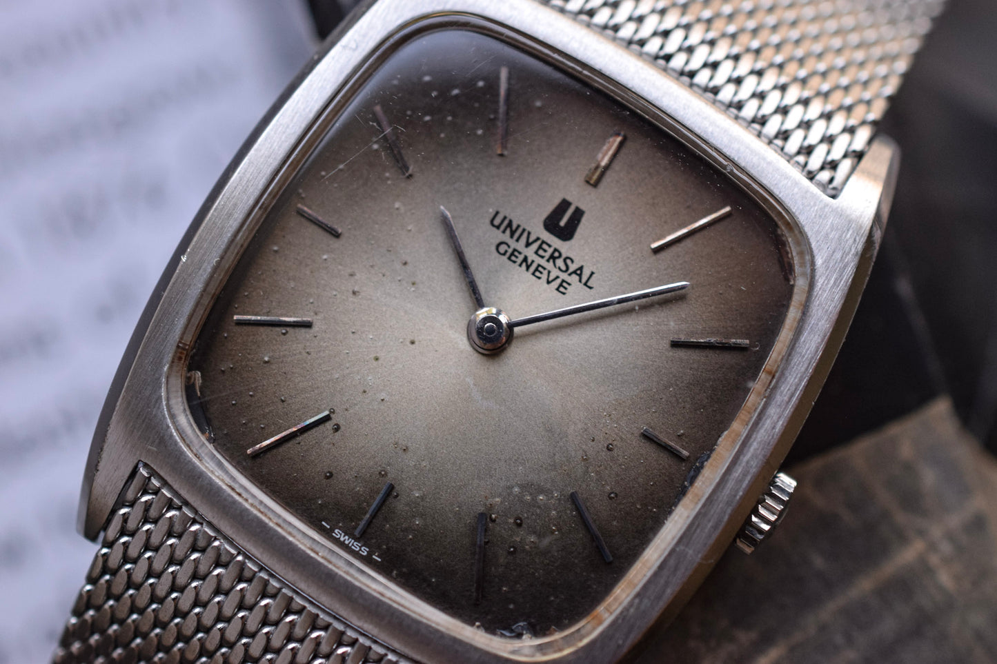 70s Mechanical Universal Geneve Patina TV