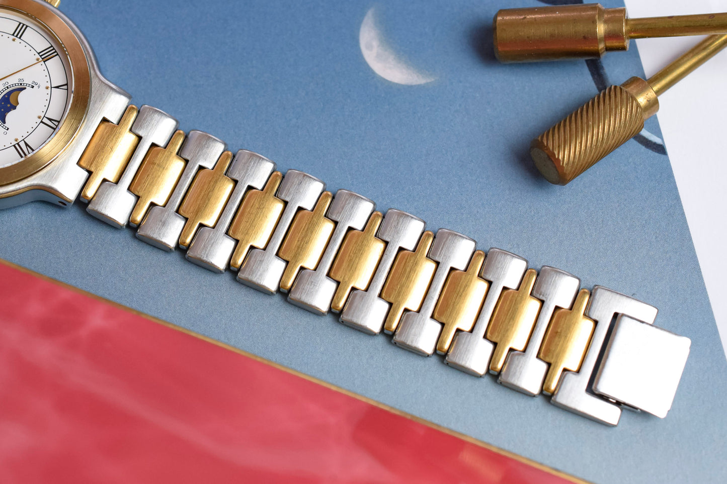 1988 Seiko Two Toned Roman Moonphase Calendar