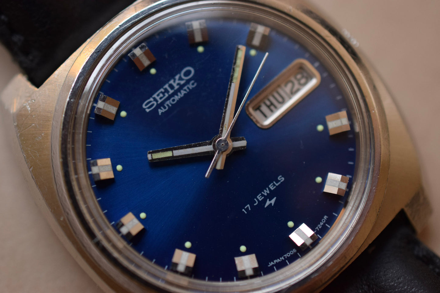 1973 Seiko Blue Steel Cushion Day-Date