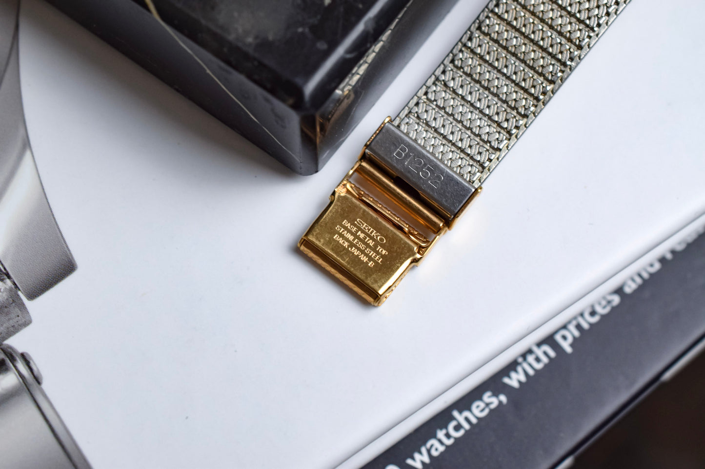 1986 Seiko Bark Gilt Diamond Dial Tank