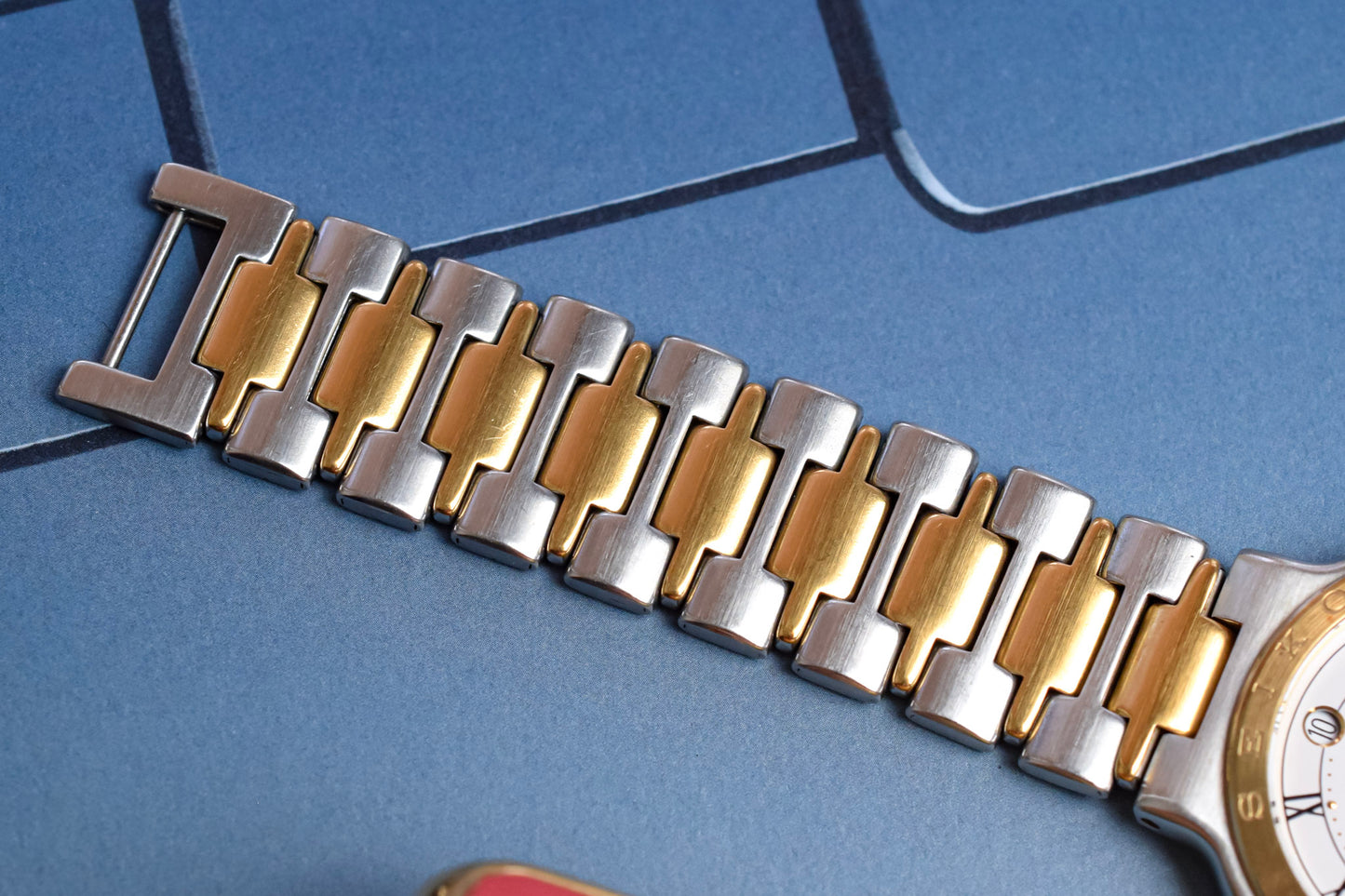 1988 Seiko Two Toned Roman Moonphase Calendar