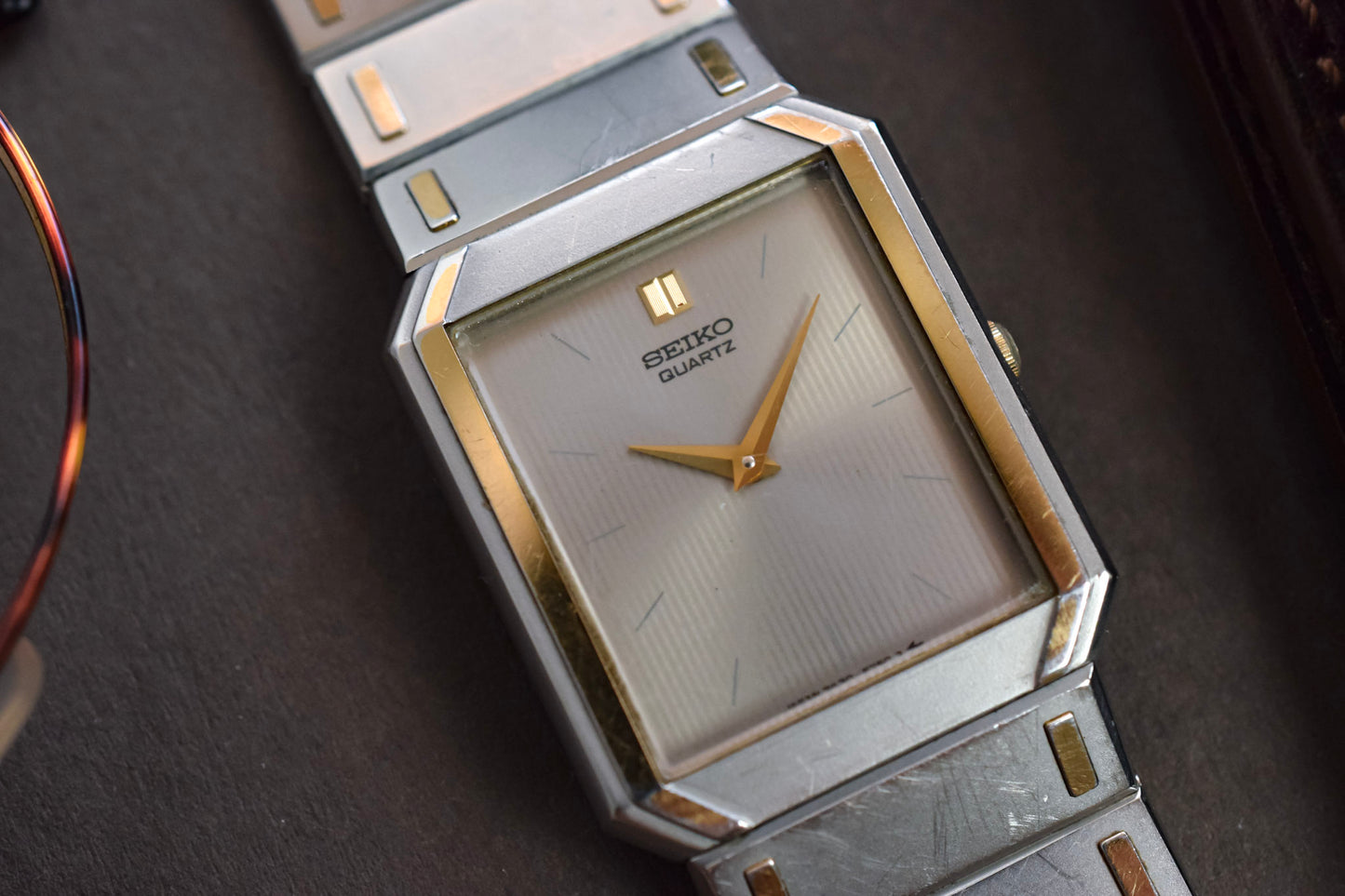 1984 Seiko Santos Two Toned Gray Tapestry Dial