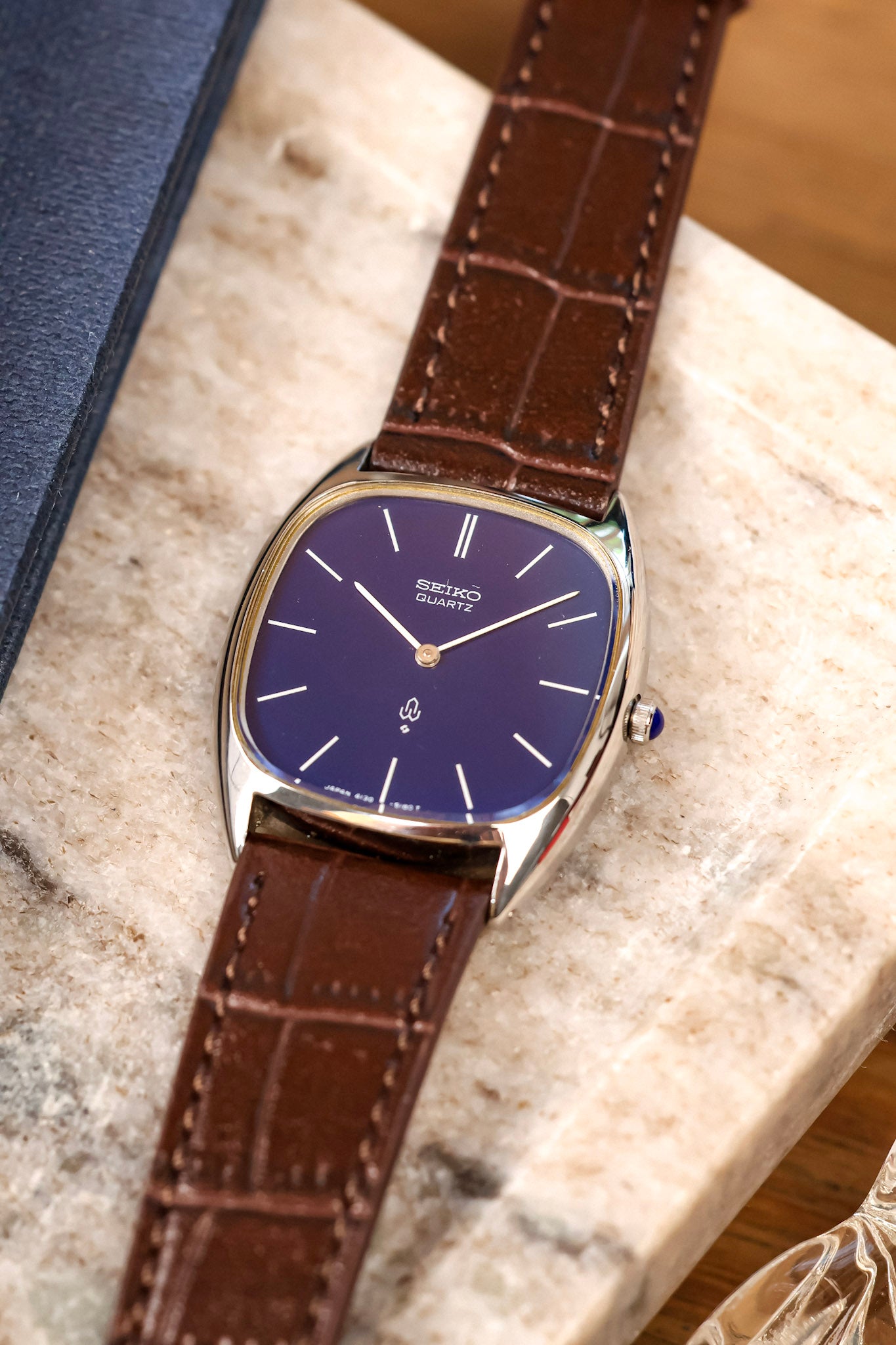 1976 Seiko SilverWave Blue Steel Tonneau