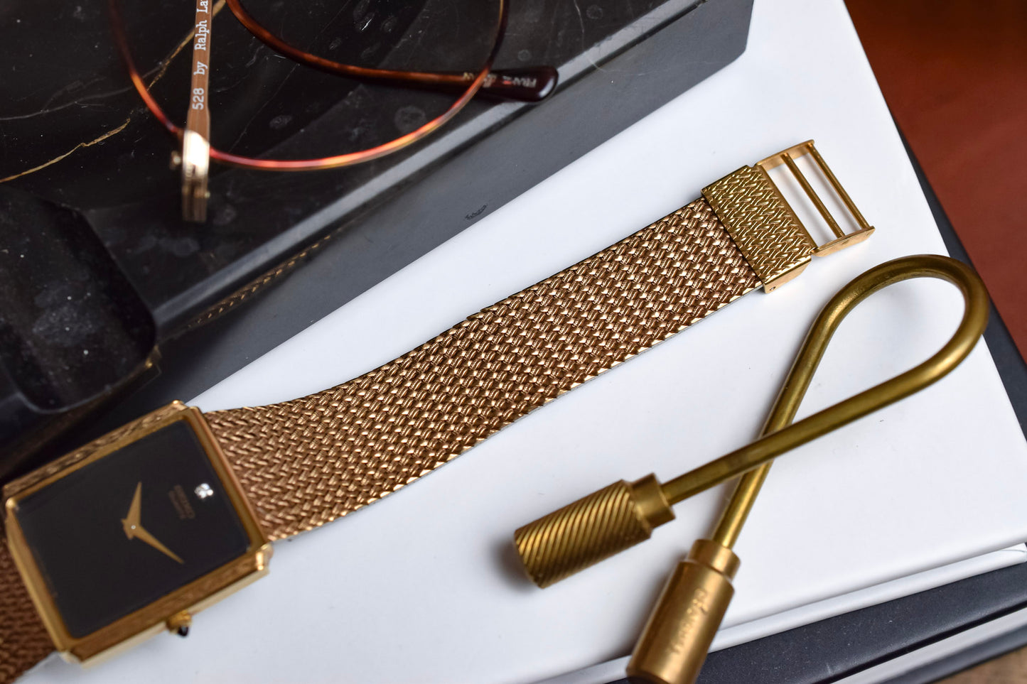 1986 Seiko Bark Gilt Diamond Dial Tank