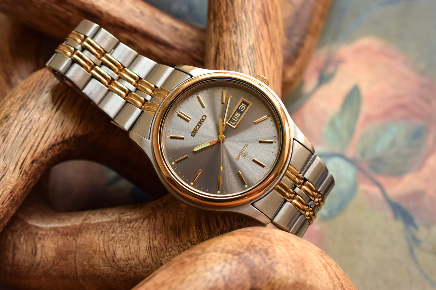 1994 Seiko Sports 50 Grey Dial Day-Date - New Old Stock