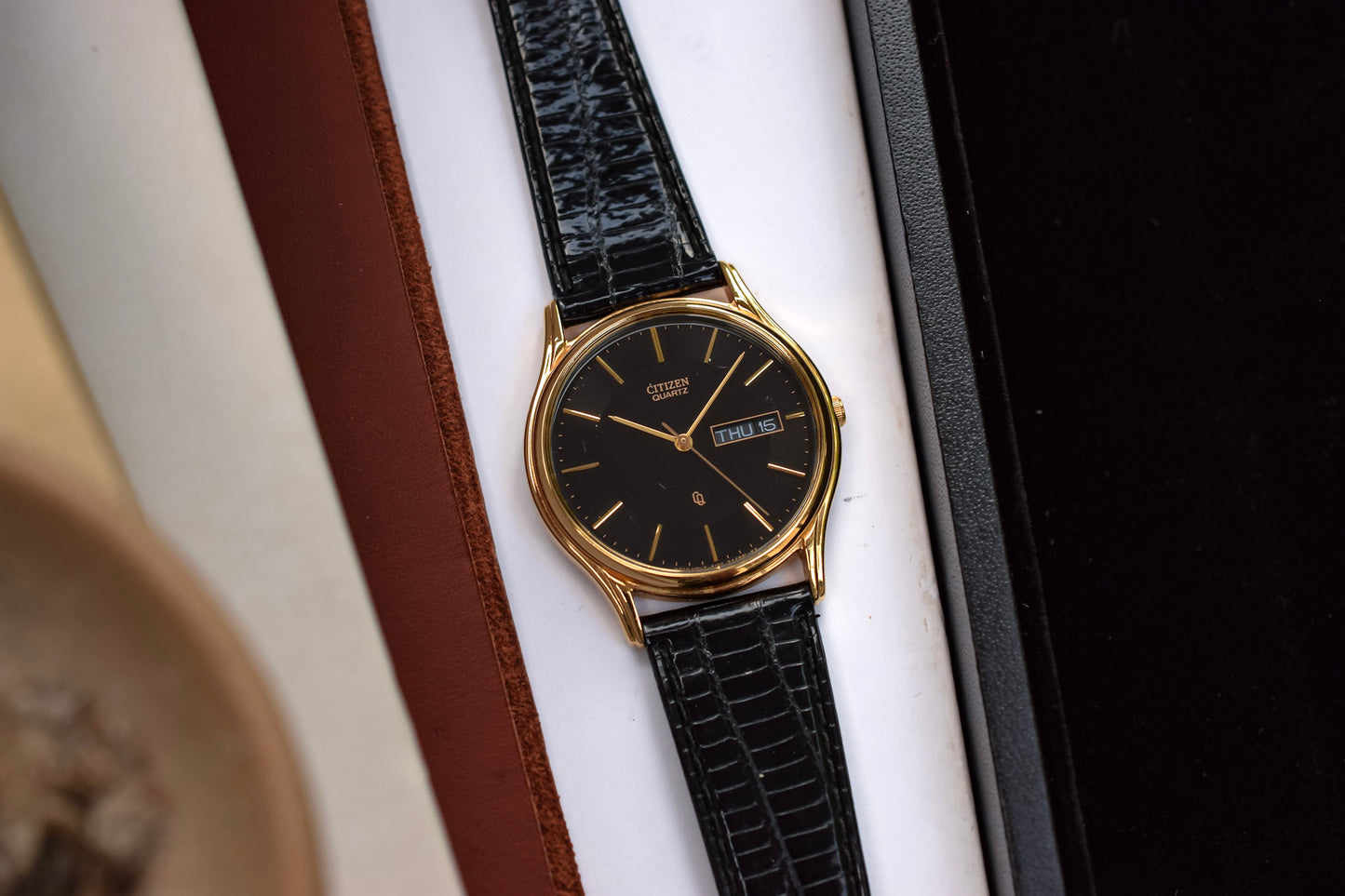 Vintage Citizen CQ Black Dial Day-Date