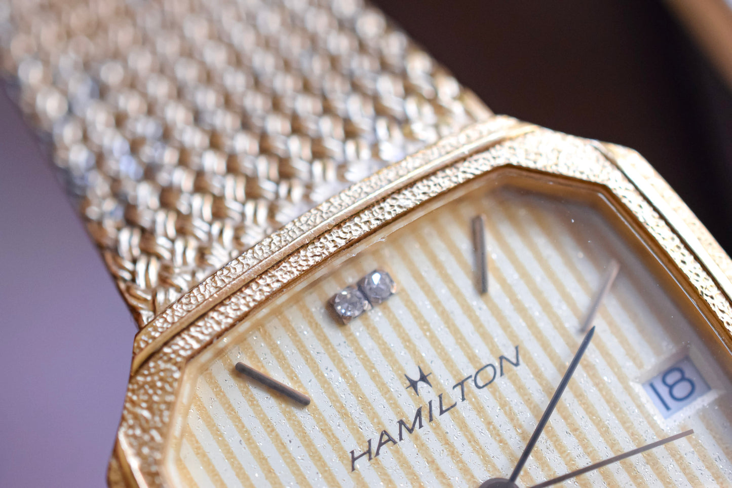 80s Hamilton Golden Lattice Diamond Saville