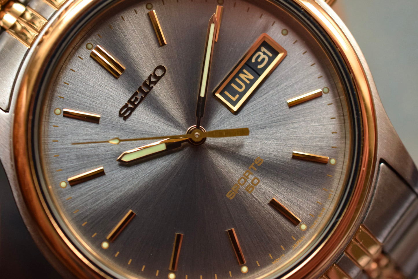 1994 Seiko Sports 50 Grey Dial Day-Date - New Old Stock